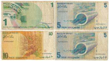 Izrael 1985. 5NS + 10NS + 1986. 1NS + 1987. 5NS T:F,VG
Israel 1985. 5 New Sheqalim + 10 New Sheqali...