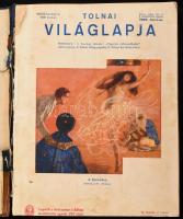 1926 A Tolnai Világlapja XXVIII. évf. I. félévének egybekötött számai (nem teljes), sérült félvászon-kötésben, vegyes állapotban