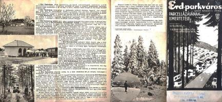 Érd, 1934. Gróf Károlyi Imre: Érd-parkváros parcellázásának ismertetése. Fényképekkel és térképvázla...