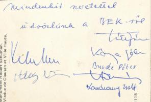 cca 1970 Magyar teniszezők
Burde Péter (1950-2023), Komáromy Zsolt, Kónya Gábor, stb autográf aláír...
