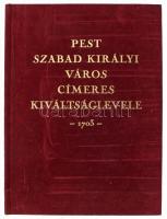 Pest szabad királyi város címeres kiváltságlevele. 1703. Szerk. és az ismertetőt írta: Dr. Csáky Imre. Bp., 1999., HÍD Marketing és Térképészeti KFt. - Budapest Főváros Levéltára, 48 p. Facsimle kiadás. Kiadói bársony-kötés.