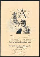 Csak az alkotás igazolja a létet - Beszélgetés Kass Jánossal bélyeggrafikai kiállításáról. Füzet Kass János autográf deikálásával