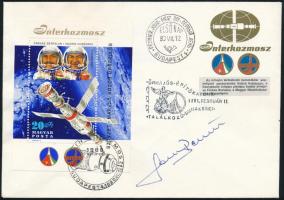 1980 Farkas Bertalan (1949-) űrhajós aláírása Interkozmosz FDC-n /    1980 Astronaut Bertalan Farkas (1949-) signature on Interkosmosz FDC