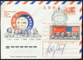 Valerij Kubaszov (1935-2014) szovjet űrhajós aláírása FDC-n / Soviet astronaut Valerii Kubasov (1935-2014) signature on FDC