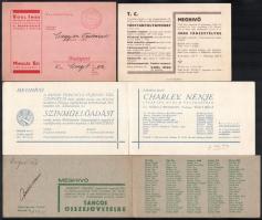 cca 1930 7 db meghívó, tánciskola, stb, fejléces, egyiken Engel Pál (1938-2001) történész autográf aláírásával.