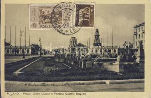 Milan Julius Caesar square and the fountain of four seasons (EK)