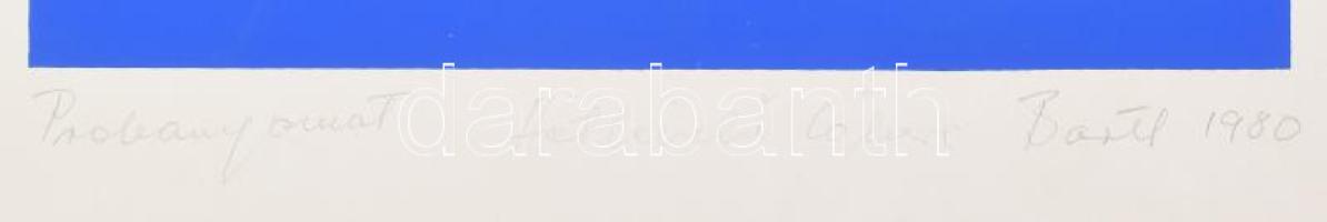 Bartl József (1932-2013): Hétlevelű lóhere, 1980. Szitanyomat, papír. Jelzett. Próbanyomat! 53x27 cm...