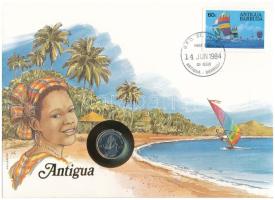 Kelet-Karibi Államok / Antigua 1981. 10c felbélyegzett borítékban, bélyegzéssel, német nyelvű leírással T:UNC East Caribbean States / Antigua 1981. 10 Cents in envelope with stamp cancellation and prospectus in German C:UNC