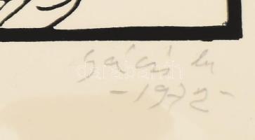 Gácsi Mihály (1926-1987): Az urak bosszúja (Dózsa-sorozat), 1972. Linómetszet, papír. Jelzett. 33x51...