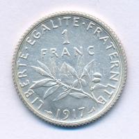 Franciaország 1917. 1Fr Ag T:XF France 1917. 1 Franc Ag C:XF Krause KM#844