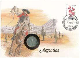 Argentína 1984. 1P Al felbélyegzett borítékban, bélyegzéssel, német nyelvű leírással T:XF Argentina 1984. 1 Peso Al in envelope with stamp, cancellation and prospectus in German C:XF