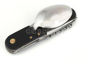 Régi többfunkciós bicska / kanálgép, jelzett, korának megfelelő állapotban