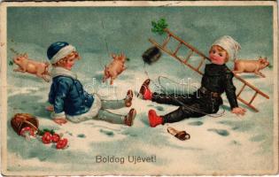 Boldog újévet! / New Year greeting litho (fl)