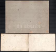 cca 1910-1940 Aratási, mezőgazdasági témájú fotók munkagépekkel, 3 db, közte egy pecséttel jelzett (...