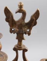 Szombati gyertyatartó pár. Judaika. Feltehetően lengyel, cca 19. sz. vége, öntött bronz. Egyik része...