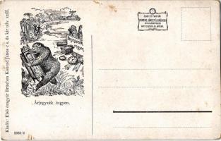 Konrád János órás reklámlapja "Conciergerie marche aux fleurs". Kiadó: Első óragyár Brüxbe...