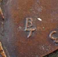 1983. "XX éves a Váci Állami Zeneiskola 1963-1983" egyoldalas, öntött bronz plakett, fa ke...