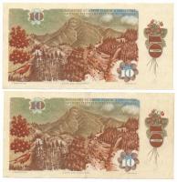Csehszlovákia 1986. 10K (2x) viszonylag közeli sorszámok "P 18 419130, P 18 419122" T:F
C...