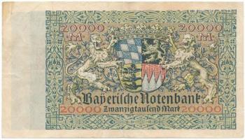 Német Birodalom / Bajorország 1923. 20.000M T:F szép papír
German Empire / Bavaria 1923. 20.000 Mar...