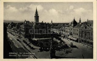 1941 Újvidék, Novi Sad; Trg Oslovodjenja / tér, villamos / square, tram