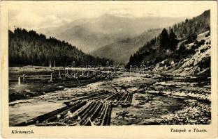 1941 Kőrösmező, Körösmező, Yasinia, Yasinya, Jaszinya, Jassinja, Jasina (Máramaros); Tutajok a Tiszán. Galac S. kiadása / rafts, rafting (EK)