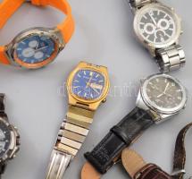 8 db kvarc karóra, mind működik, benne Puma, kronográfos, stb órák