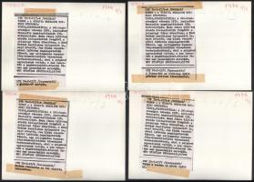 1976 Tábor, Csehszlovákia, 4 db sajtófotó, MTI Külföldi Képszolgálat, a hátoldalon feliratozva, 18x1...