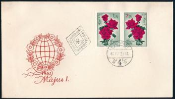 1961 Május 1. VIII. vágott pár FDC-n (4.000)