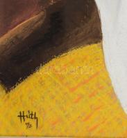 Húth István (?-1984): Női portré. Pasztell, papír, jelzett. Dekoratív, üvegezett fakeretben. 50x35 c...