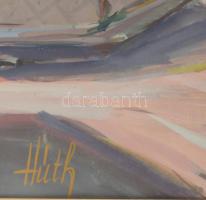 Húth István (?-1984): Kirándulás Szentendrére. Tempera, papír, jelzett. Dekoratív, üvegezett fakeret...