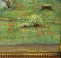 Húth István (?-1984): Vízparti táj. Pasztell, karton, jelzett. Dekoratív, üvegezett, sérült fakeretb...