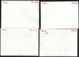 cca 1970-1980 Tokió, Japán, 7 db sajtófotó, a hátoldalon feliratozva, vegyes állapotban, 18x13 cm