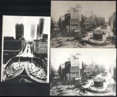 cca 1970-1980 Tokió, Japán, 7 db sajtófotó, a hátoldalon feliratozva, vegyes állapotban, 18x13 cm