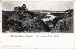 1902 Máriaradna, Mária-Radna, Radna (Lippa, Lipova); Solymosi várrom, kegytemplom. Gregor Fischer / Soimos castle ruins, pilgrimage church (kopott sarkak / worn corners)