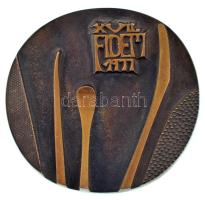 1977. "XVII. FIDEM 1977 / Budapest" kétoldalas öntött bronz emlékérem tokban (80mm) T:AU p...