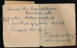 1944 Kuntz Ernő százados szanatóriumi igazolása tüdővészről, nyilaskeresztes kimaradási engedéllyel