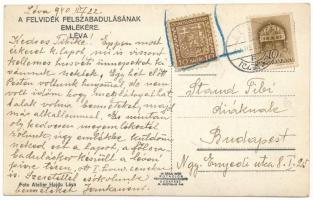 1940 Léva, Levice; bevonulás, Országzászló / entry of the Hungarian troops, Hungarian flag (szakadás...