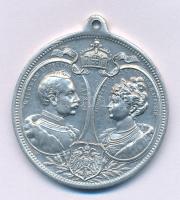 Német Birodalom 1900. "II. Vilmos és Auguszta császárné" Al emlékérem (38mm) T:XF German Empire 1900. "Wilhelm II and August" Al medal (38mm) C:XF