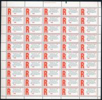 Hungaria 1100 Nemzetközi Bélyegkiállítás ajánlási ragjegy teljes 50-es ívben