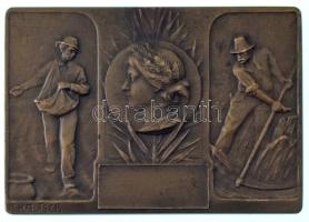 Ausztria ~1910. "Aratás" bronz plakett. Szign.: Kautsch (50x70mm) T:AU Austria ~1910. "Harvest" bronze plaque. Sign.: Kautsch (50x70mm) C:AU