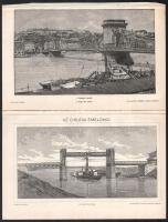 cca 1900 'A budapesti lánchíd', 'Az ó-budai emelőhíd', 'A svábhegyi fogaskerekű vasút Budapesten', 3 db illusztráció, Pallas Nagy Lexikona, Bp., Posner-ny, 10x20, 12x20 cm, és 26x20 cm