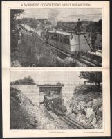 cca 1900 'A budapesti lánchíd', 'Az ó-budai emelőhíd', 'A svábhegyi fogaske...