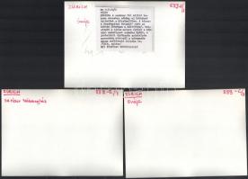 cca 1970-1980 Zürich, Svájc, 5 db sajtófotó, a hátoldalon feliratozva, vegyes állapotban, 18x13 cm