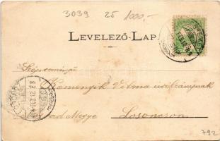 1904 Kecskemét, Színház, Szentháromság szobor. Fekete (Schwartz) Soma kiadása (EK)