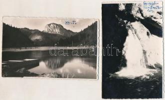 1941 Gyilkostó, Ghilcos, Lacul Rosu; 4 db RÉGI erdélyi fekete-fehér fotó képeslap/ 4 pre-1945 black ...