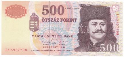 1998. 500Ft "EA 5957798" T:UNC Hungary 1998. 500 Forint "EA 5957798" C:UNC Adamo F54