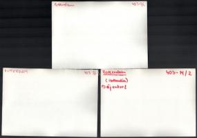 cca 1975-1980 Rotterdam, Hollandia, 6 db sajtófotó, a hátoldalon feliratozva, vegyes állapotban, 18x...