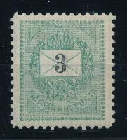 1889 Elektro 3kr szépen centrált bélyeg 11 1/2 fogazással, lemezhibákkal (44.000)