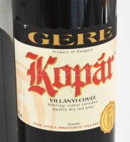1999 Gere Kopár, villányi cuvée, bontatlan palack száraz vörösbor, 14%, pincében szakszerűen tárolt,...
