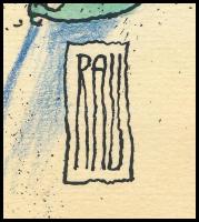 Rau Tibor (1934-2009): Aszály, jégverés és sáskajárás után (karikatúra). Akvarell, tus, papír, jelze...